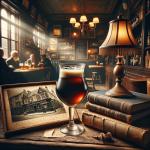 DALL·E 2023-12-23 11.22.57 - A photo that tells a story in beer photography. The scene is set in an old, cozy pub with a rich history. The focus is on a vintage beer glass, filled.png